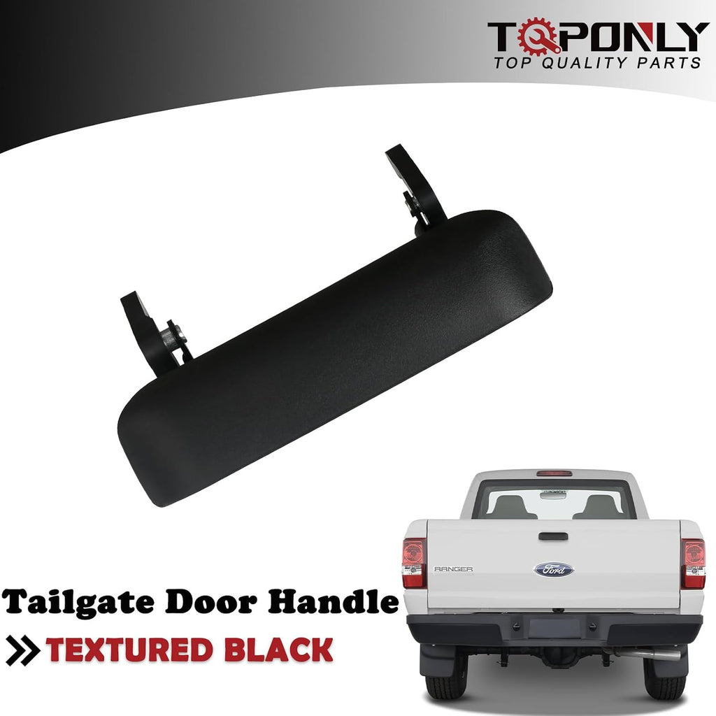 TQPONLT Tailgate Door Handle | Compatible with 1998-2011 Ford Ranger,2001-2010 Mazda B2300 B3000 B4000 Truck | Replace 77872 1L5Z-9943400-AAA Rear Tail Gate Latch Handle (Textured Black)