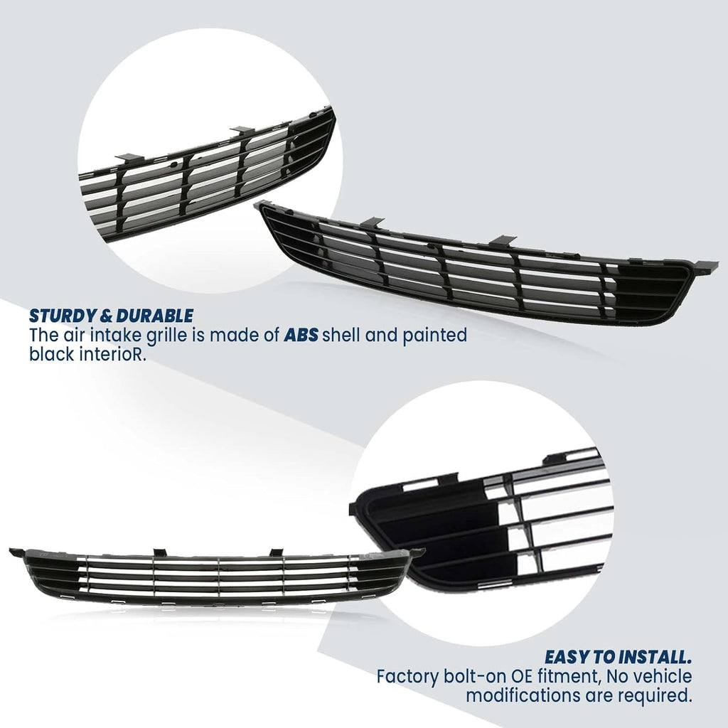 Front Bumper Mesh Air Intake Grille Replacement Shield fits 2009 2010 Toyota Corolla Front Black Air Intake Grill Replacement Kit 5311202120 TO1036111