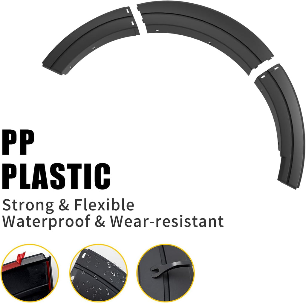 Fender Flares Compatible with 2022-2025 Ford Maverick Front & Rear Wheel Eyebrow Protectors Fender Trim Covers PP Plastic 12PCS No Drilling for 2024 Maverick Accessories