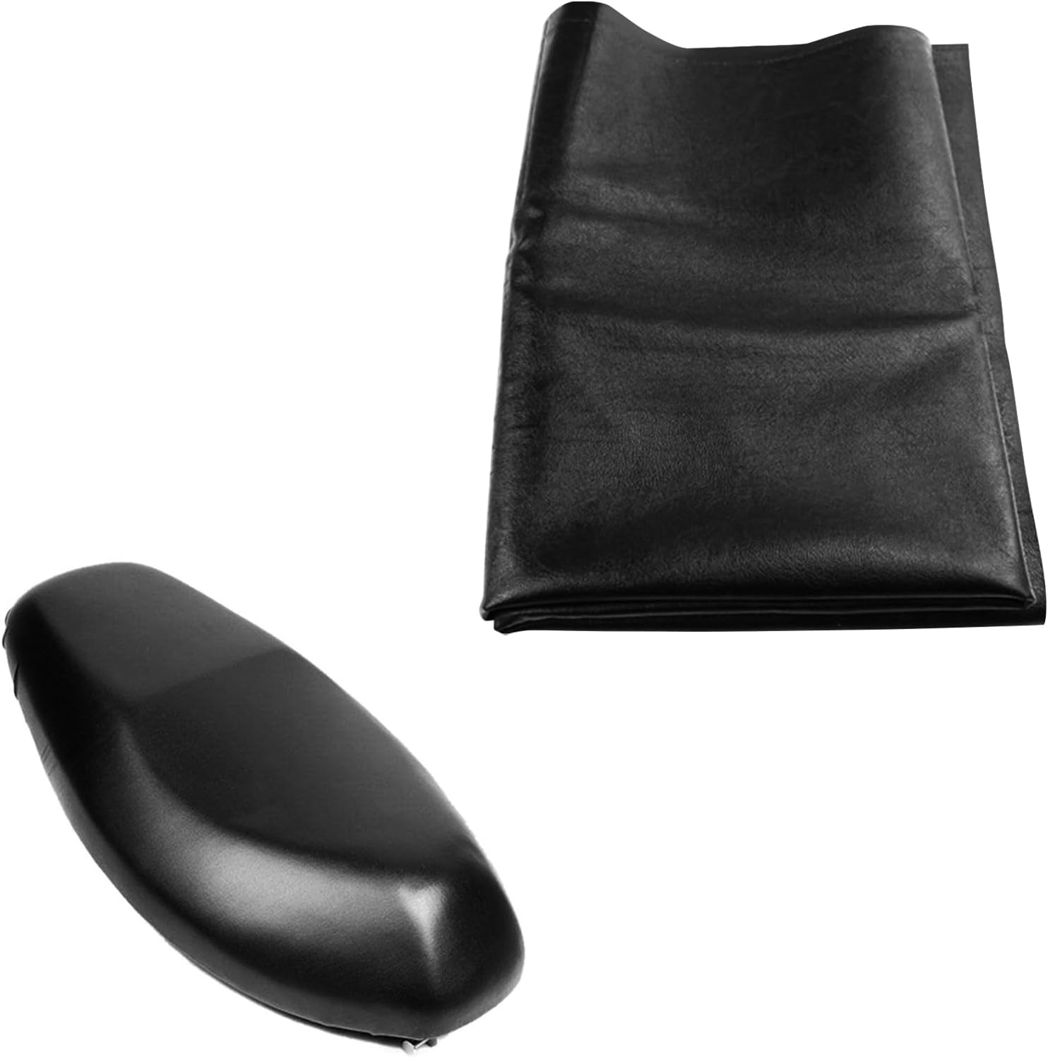 Motorcycle Seat Cover, 39.37" x 27.56" Flexible Replacement Seat Protector, Waterproof Sun-resistant Anti-slip PU Leather Seat Cover, Universal for Motorcycle Scooter ATV Electric Vehicle (Black)