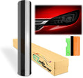 Free Tool Kit 12"x24" Glossy Dark Black Smoke Headlight Taillight Fog Light by Unknown