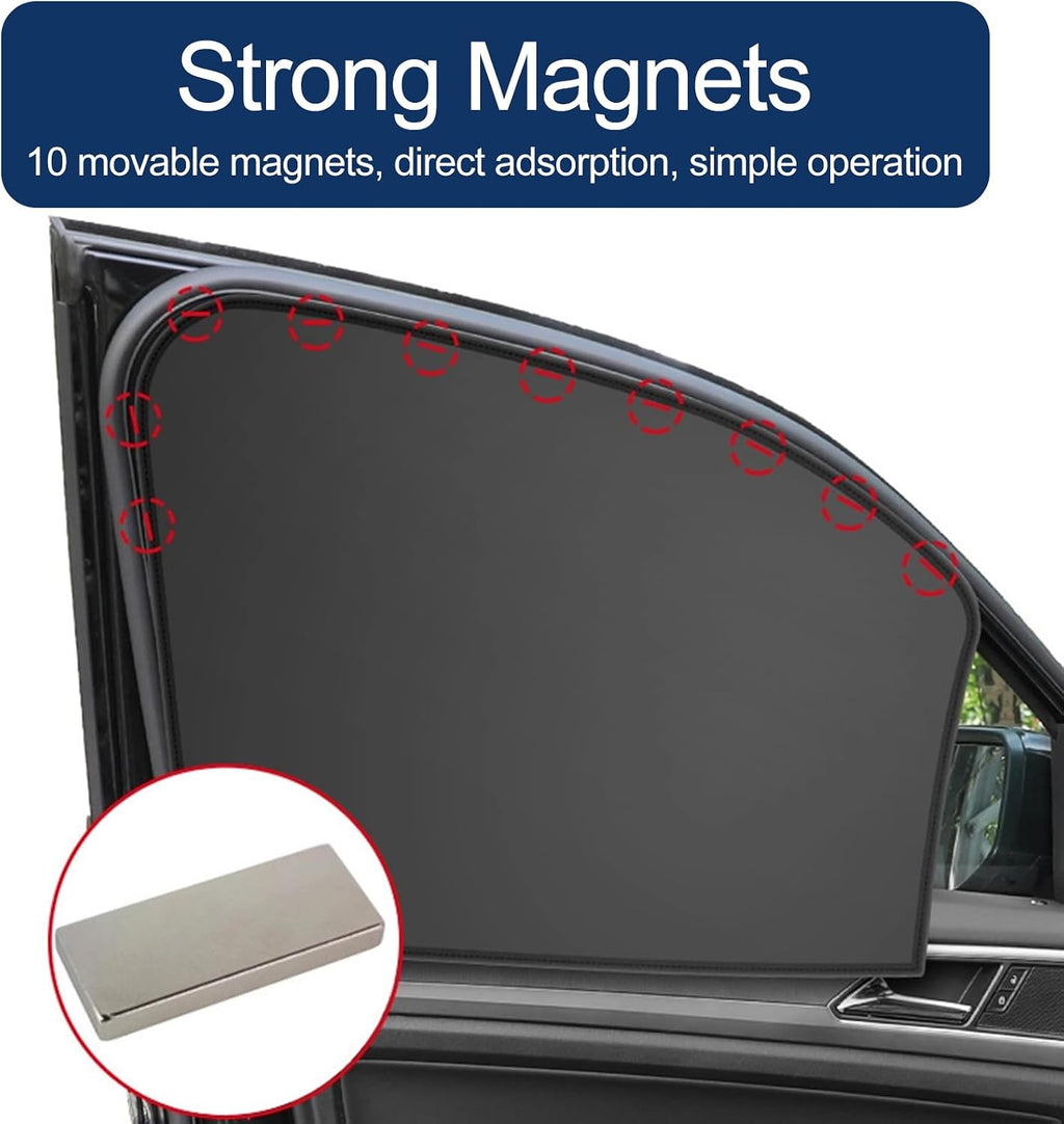Car Window Shades, 4 Pcs Car Window Privacy Covers, Magnetic Side Windows Sun Shade Keeps Cooler for Breastfeeding, Taking a nap, Changing Clothes, Camping and Daily Use