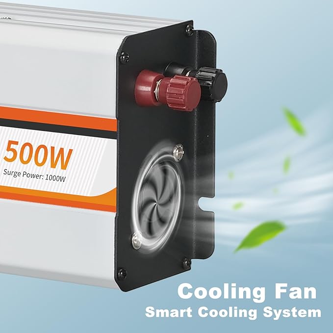 500W Power Inverter, DC 12V to 120V AC Converter - Image 7