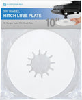 5th Wheel Hitch Lube Plate 10" White (1-Pack) - No Grease Mess Solution for RV Camper Trailer, Heavy Duty Polyethylene Kingpin Disc, Fits Standard 2-7/8" Pin, Easy Press-On Install