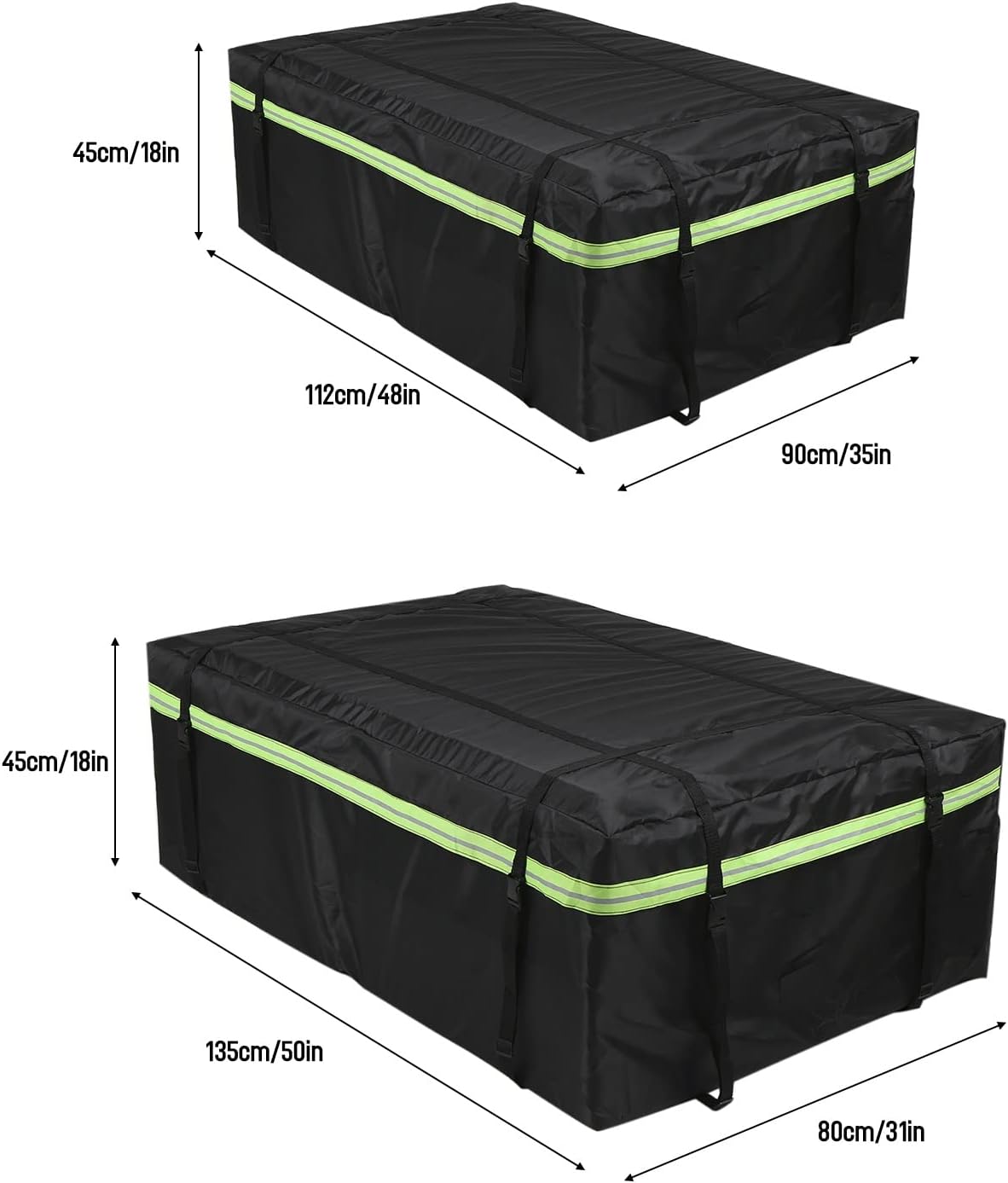 Waterproof Cargo Bag Car Roof with Night Reflective Strip Universal Luggage Storage Cube for Travel Camping | 44*35*18in
