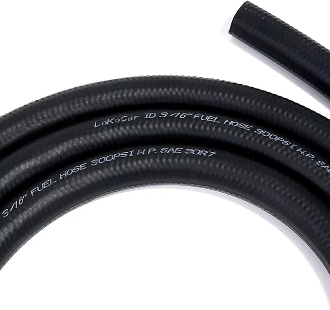 LokoCar Rubber Fuel Hose Line Push Lock 3/16" ID SAE 30R7 NBR 5ft 300PSI Black - Image 7
