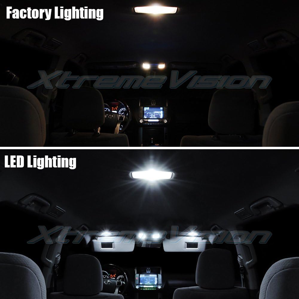 XtremeVision Interior LED for Mitsubishi Evo Lancer 2007-2015 (8 Pieces) Pure White Interior LED Kit + Installation Tool