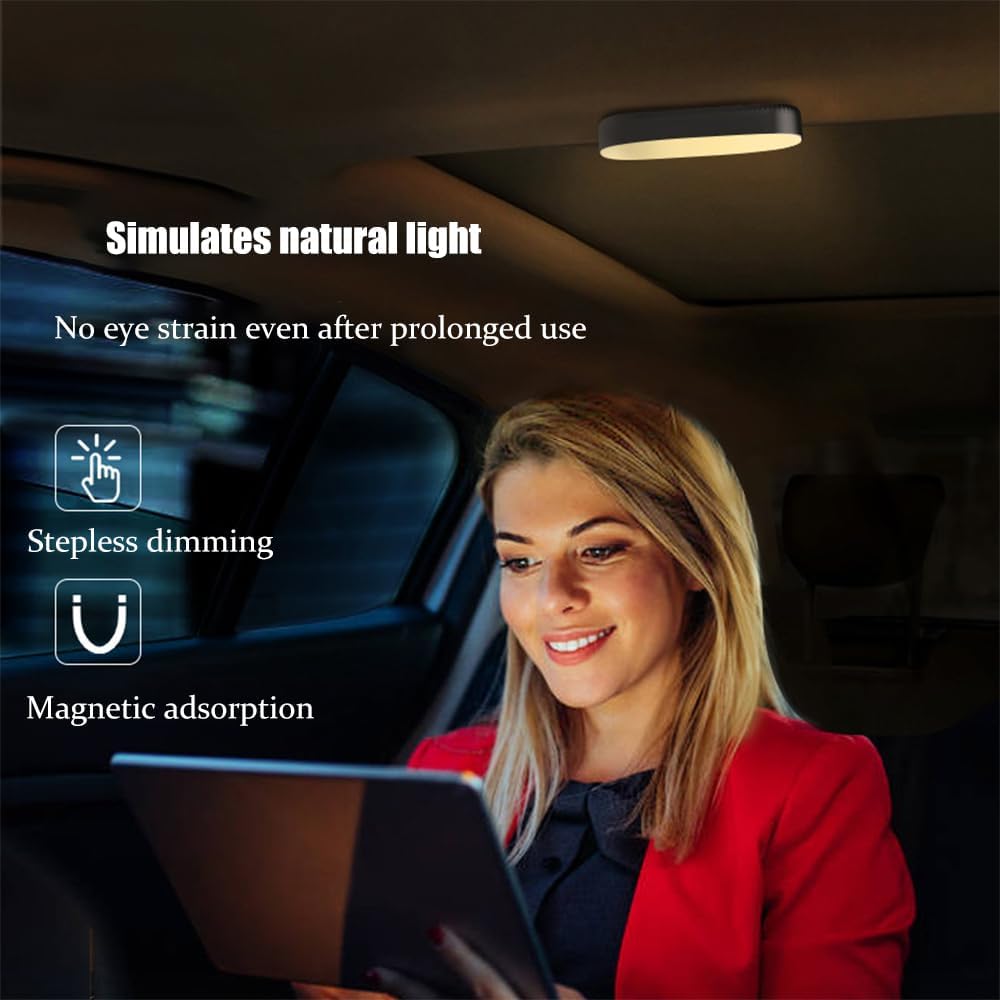 Car Trunk Light for Jeep Wrangler 2025 Magnetic Rechargeable Lights USB Rechargeable Reading Light Touch Switch Ambient Light