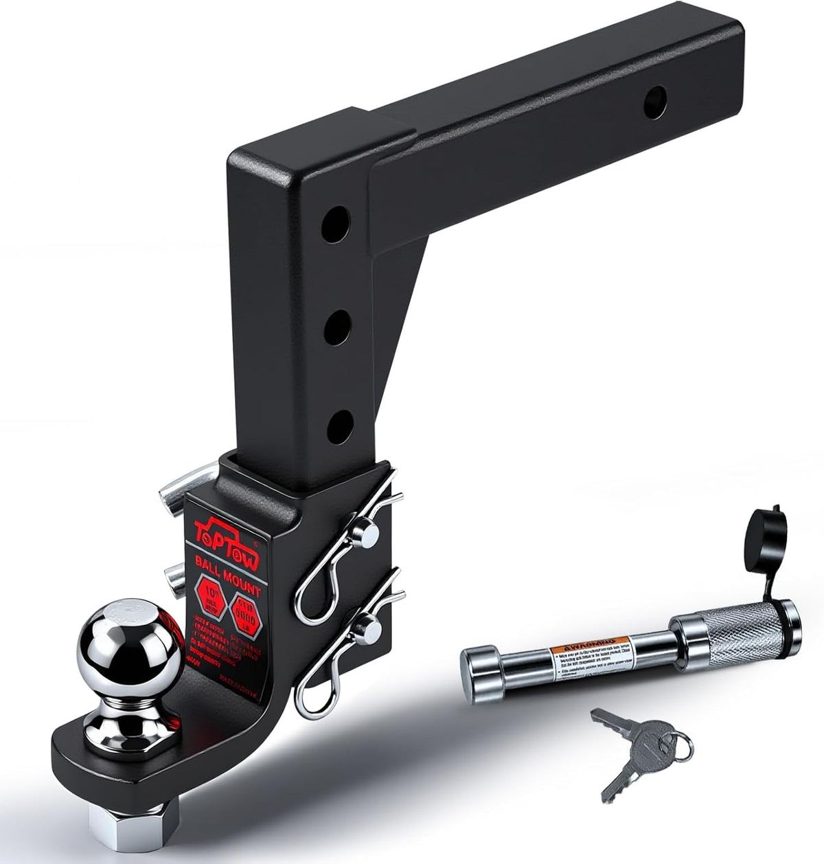 toptow adjustabletrailer hitch ball mount with 2-inch hitch, main product view