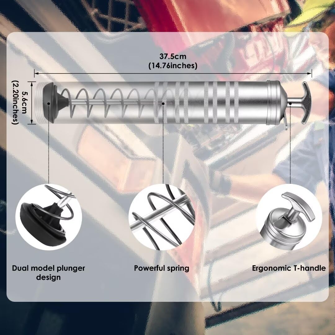 Grease Gun Replacement Tube is Compatible with Mil.Waukee. 2646-20 M18 2-SPD，2446-21XC M12 and Compatible with De.Waltt DCGG571B High-Density Iron Pipe, No Deformation, No Leakage