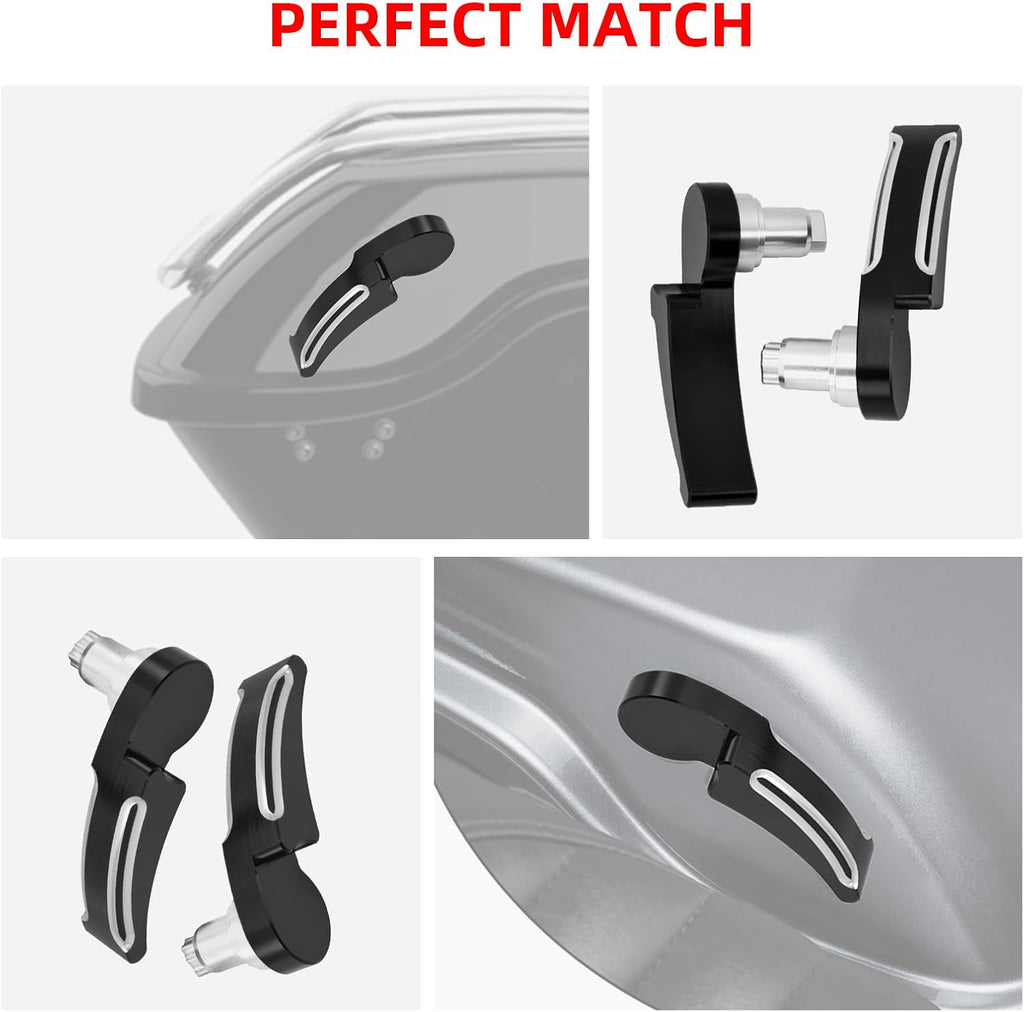 Amazicha Black Saddlebag Lid Lifters Saddle Bag Latch Kit fit for Harley Davidson Touring Street Glide, Road King, Road Glide, Electra Glide, Ultra Limited, FLHR FLHT FLHX FLHTK 2014-2024