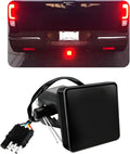 KVAEY 15 LED Brake Light Trailer Hitch Cover, Super Bright Brake Driving Lamp for 2" Towing Hitch Receiver, Universal Brake Tail Light for Towing Truck SUV, Car Accessories (Black)