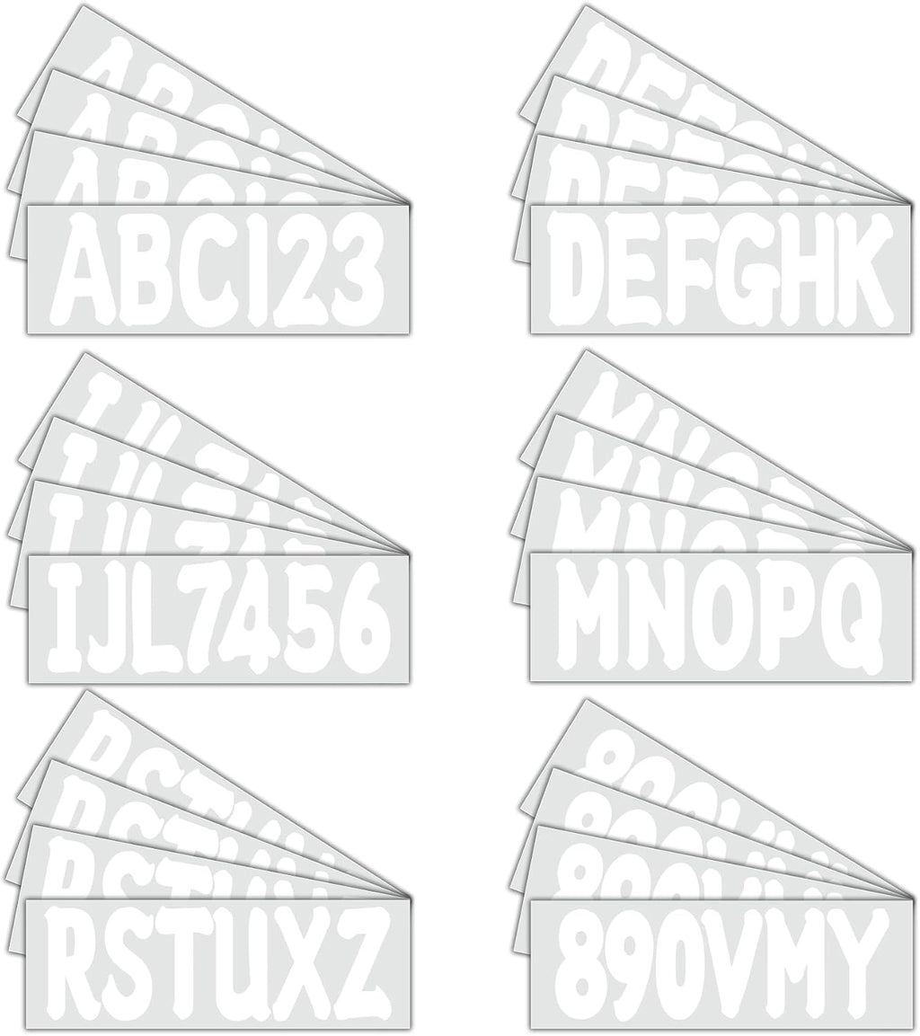 3'' Boat Registration Numbers Stickers and Letters Decals | 4 Sets Marine Alphabet Stickers Vinyl letters for Personal Watercraft Jet Skis, Sea-Doo, Pontoon Boats White