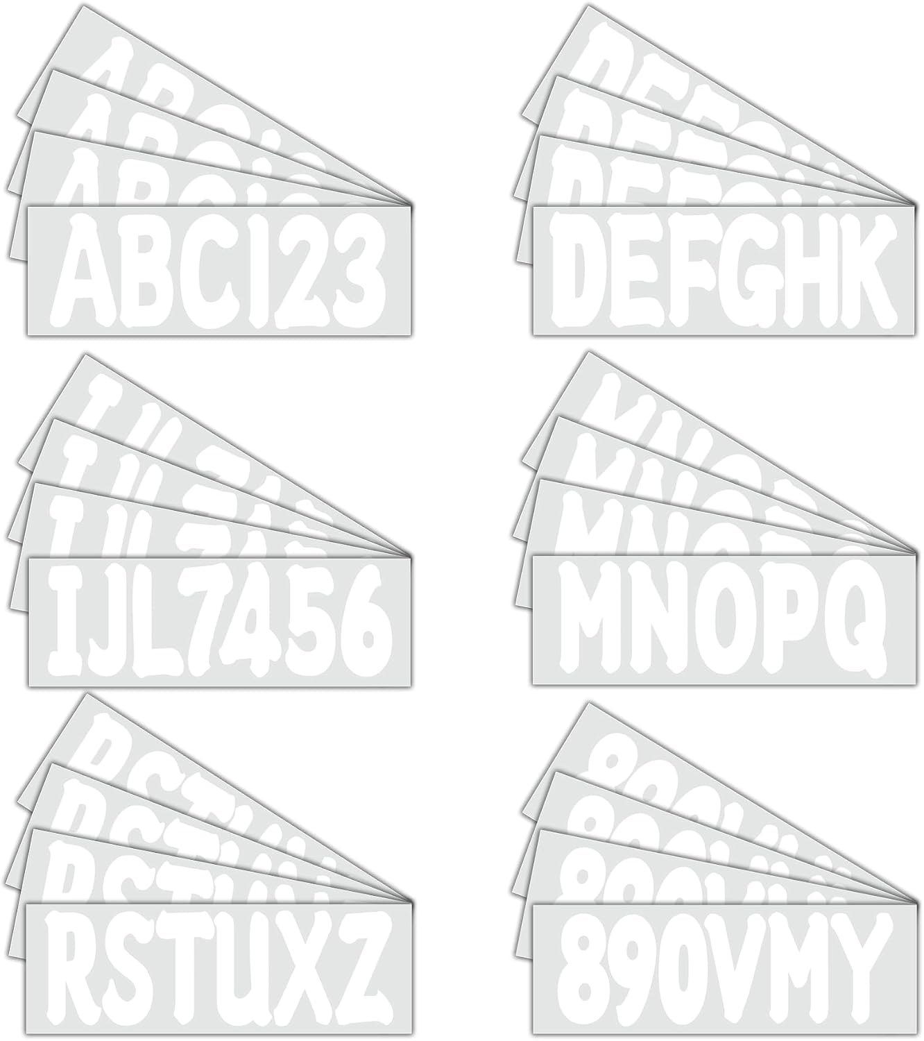 3'' Boat Registration Numbers Stickers and Letters Decals | 4 Sets Marine Alphabet Stickers Vinyl letters for Personal Watercraft Jet Skis, Sea-Doo, Pontoon Boats White
