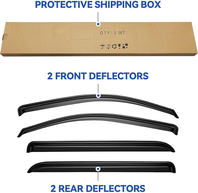 Window Visors Rain Guards for 2014-2018 Chevy Silverado/GMC Sierra 1500 - Image 6
