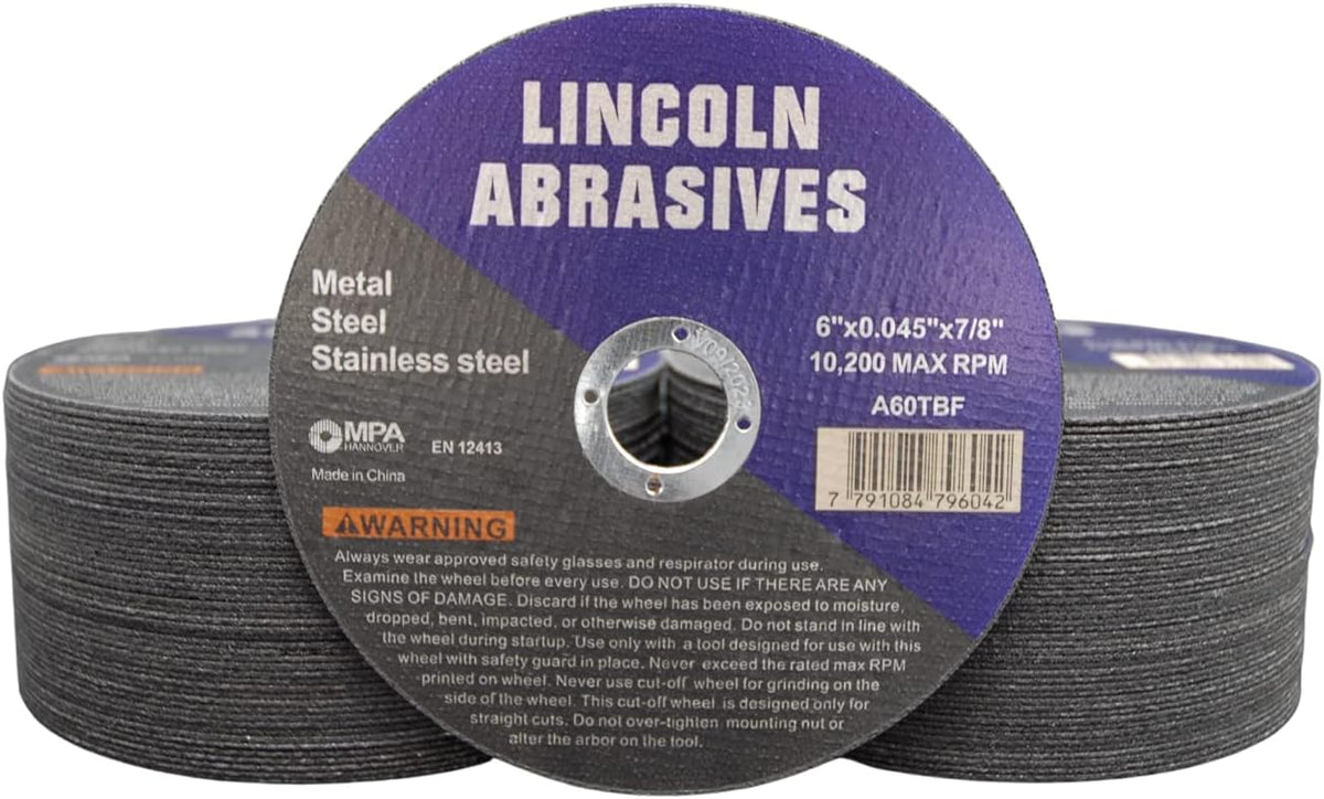 6" cut-off wheels lincoln abrasives .045" metal &, main product view