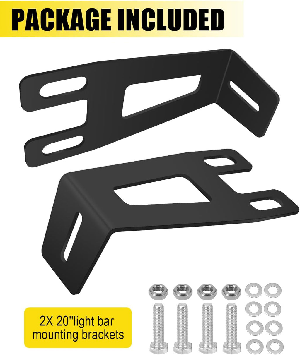 20’’Led Light Bar Hidden Bumper Mounting Brackets Compatible with 2003-2014 Dodge Ram 2500/3500