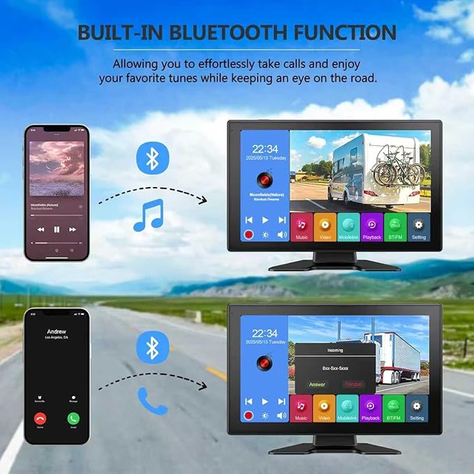 4K RV Backup Camera System, 10.1" Quad Split Touchscreen Monitor - Image 4