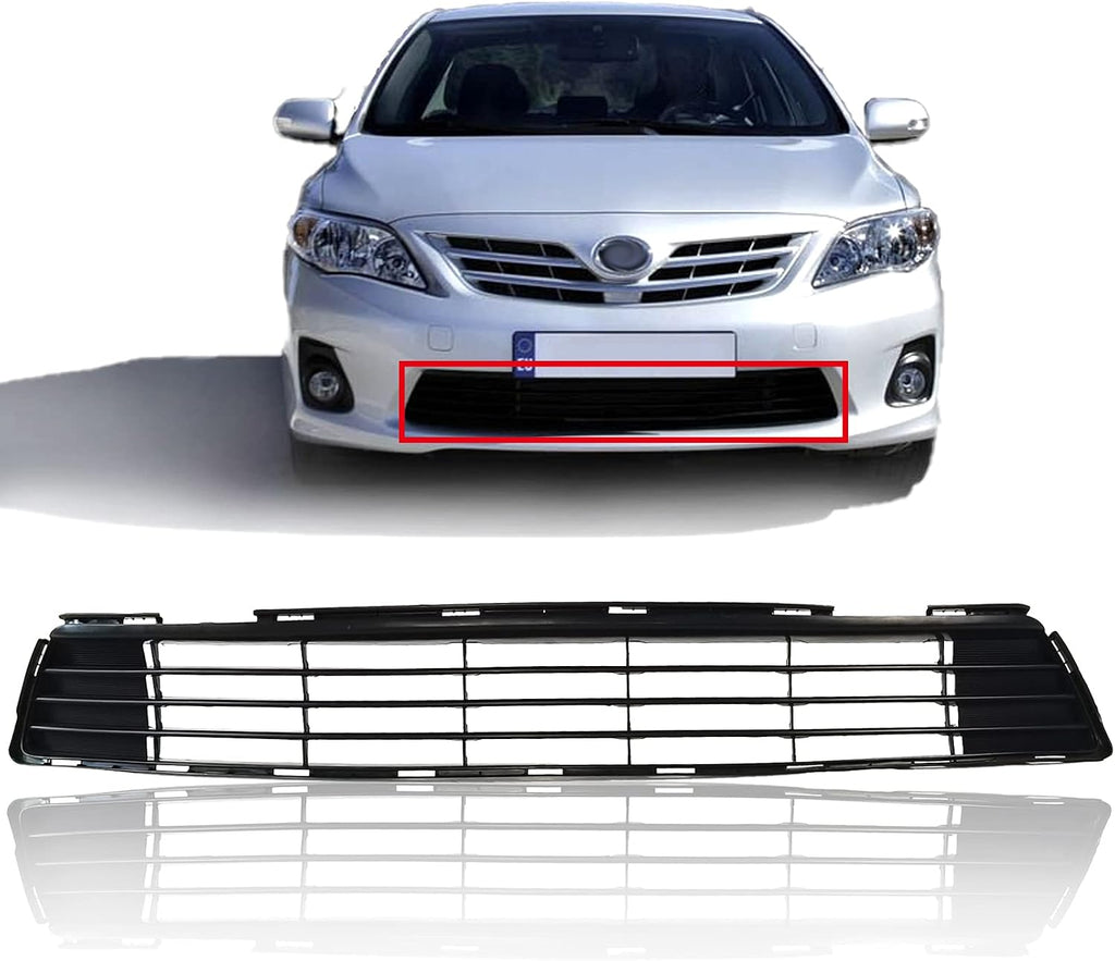 Front Bumper Lower Grille For 2011-2013 Toyota Corolla TO1036125 5311202280 | ABS, Bumper Center Insert Grille Grill Replacement Accessories,Black, Direct replacement, Easy Installation