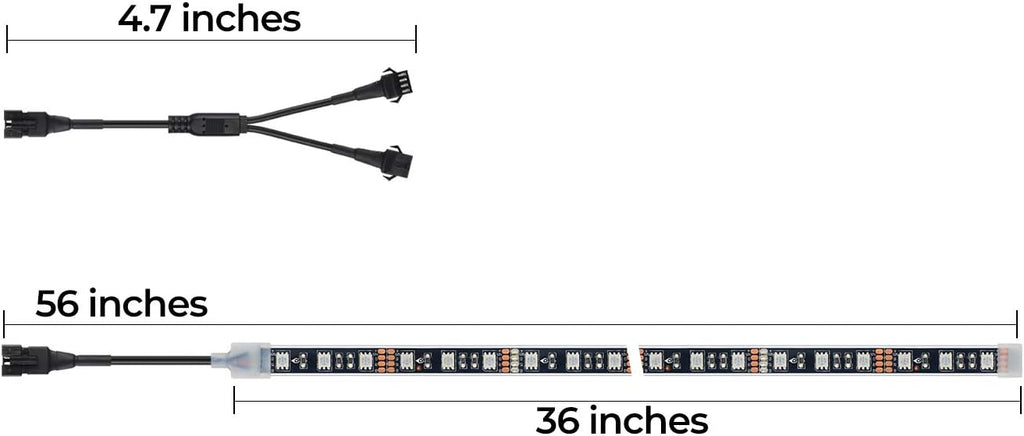 DITRIO 2pcs 3-Feet Underglow RGB Neon LED Light Strips DC 12V for Motorcycles Trikes Trailers Golf Carts ATVs UTVs (Only for InfiColors Series)