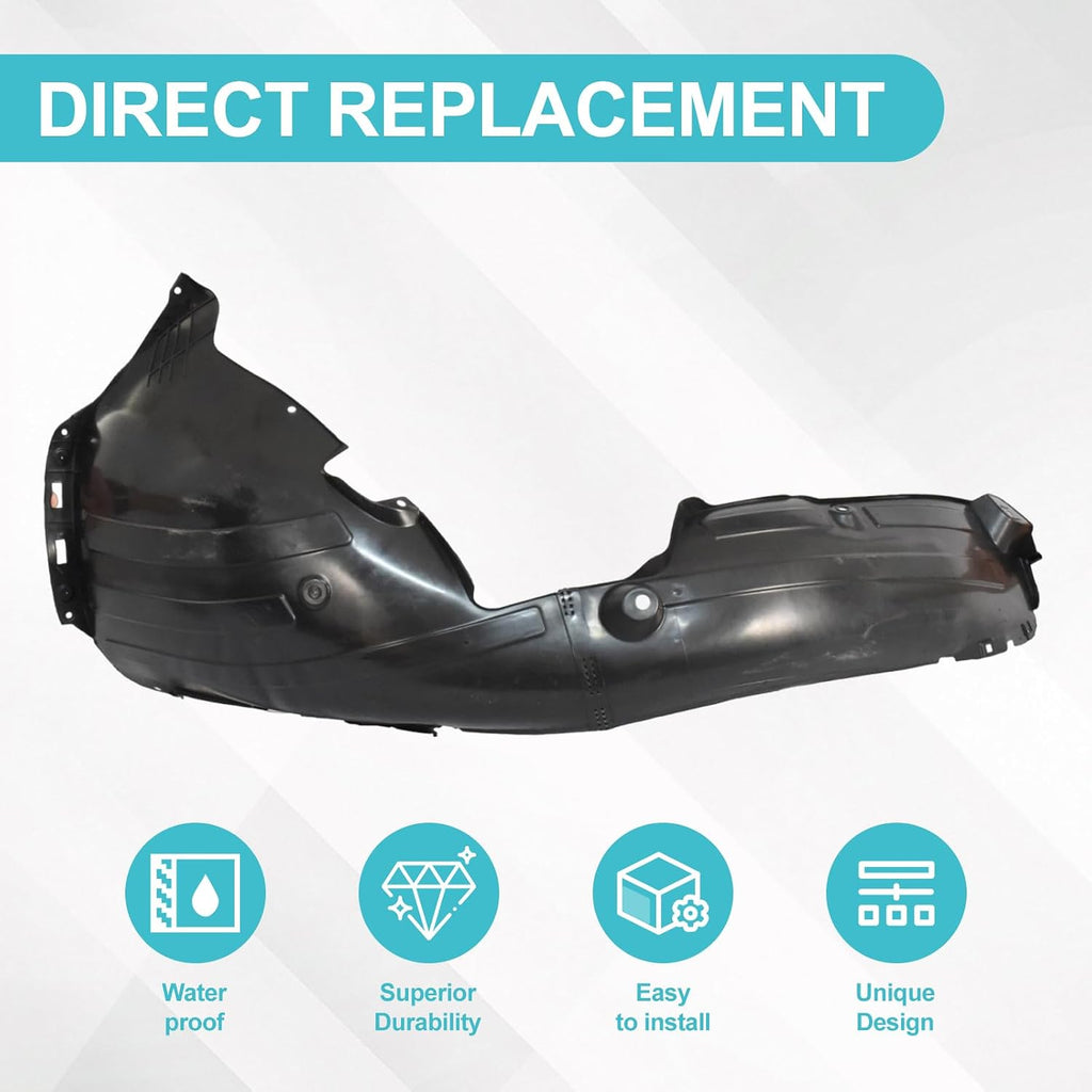 Right Front Inner Fender Liner Compatible with Hyundai Venue 2020 2021 2022 2023 2024 Passenger Side Fit for 86812K2000