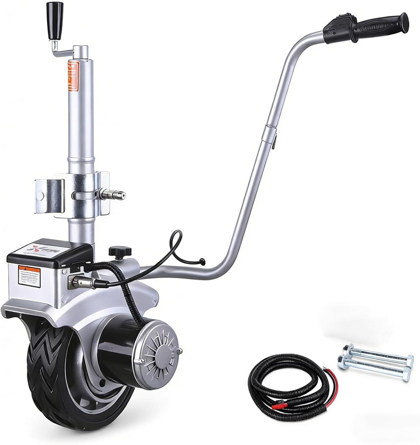 5000lb Electric Trailer Mover, Motorized Jockey Wheel 12V/350W Trailer Jack, 8'' Rubber Tire, for Moving Trailer Caravan Boat