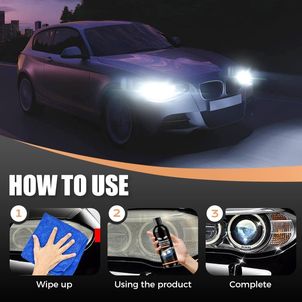 Headlight Stain Remover Polishing Paste,Car Lamp Care Brightening Clean Yellow Reconditioning Paste,Polishing Cleaner for Cars, Trucks, Motorcycles, RVs (1PC)