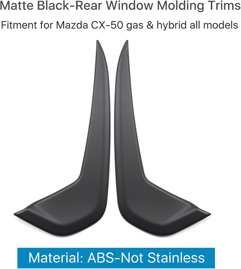 ABS Matte Black Rear Window Trim Molding Covers for 2023-2026 Mazda CX-50, Flat Black Outside D Pillar Post Molding Cover Trims Compatible with Mazda CX50 CX 50 Hybrid 2024 2025