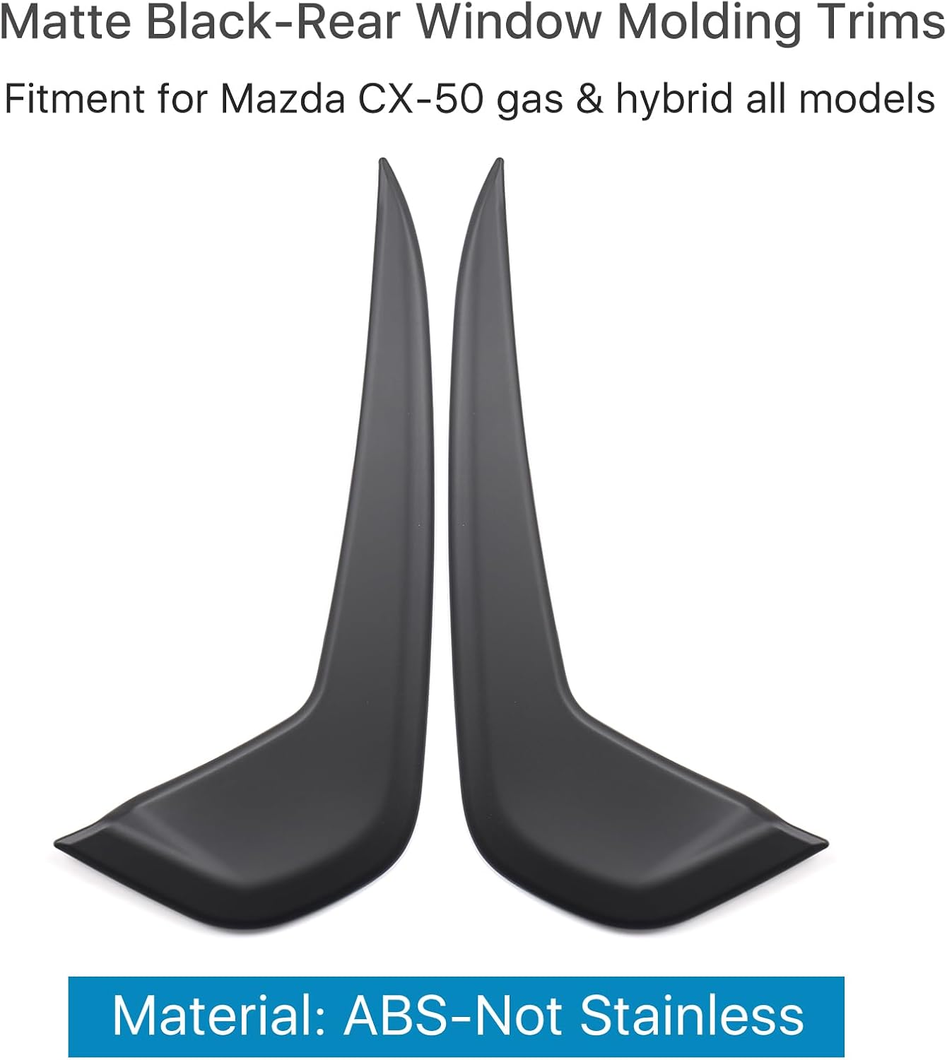 ABS Matte Black Rear Window Trim Molding Covers for 2023-2026 Mazda CX-50, Flat Black Outside D Pillar Post Molding Cover Trims Compatible with Mazda CX50 CX 50 Hybrid 2024 2025