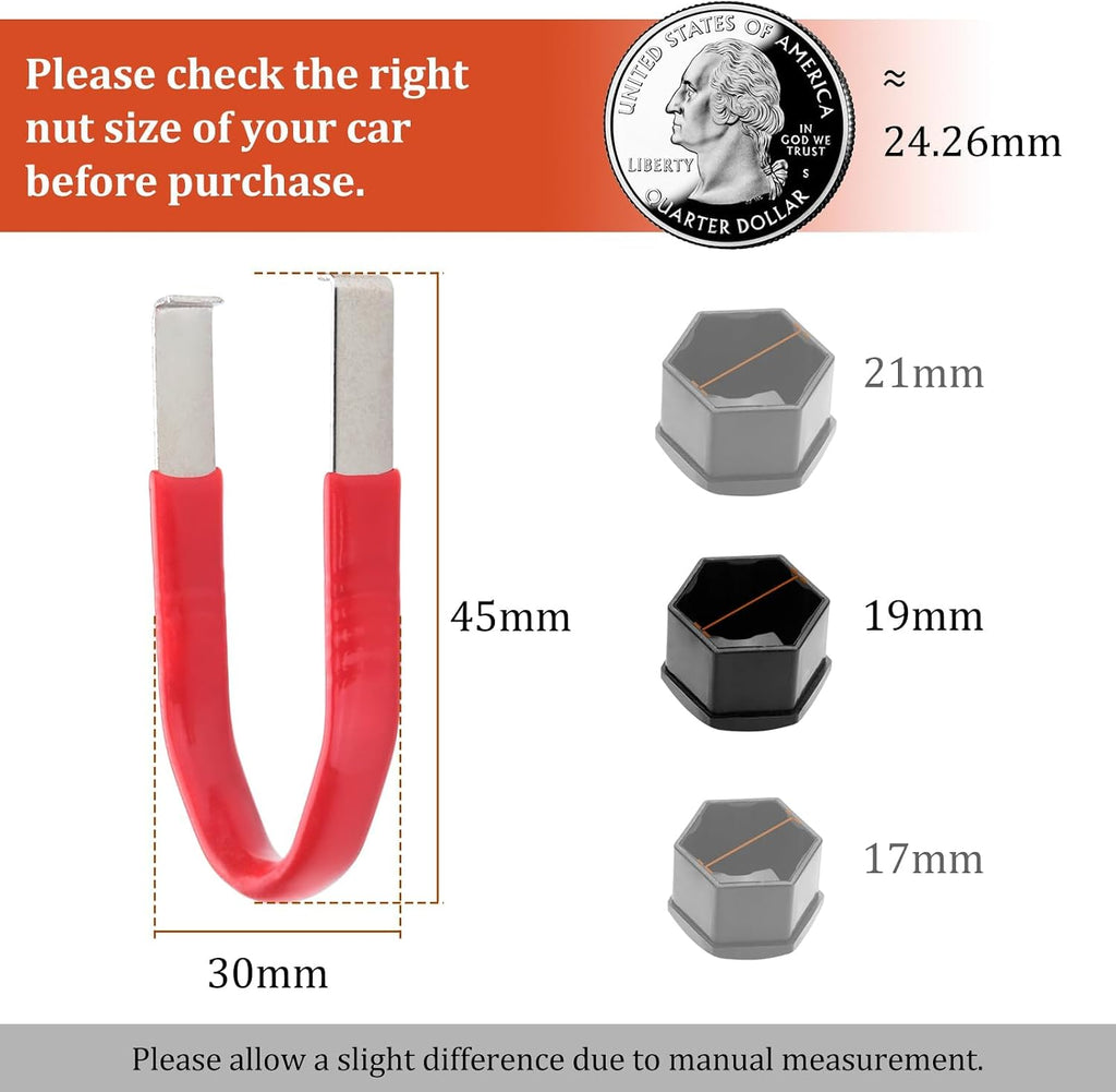 20Pcs Wheel Lug Nut Covers Compatible for 2021 2022 2023 2024 The 7th Generation Hyundai Elantra, Tire Nut Rust and Dust Protection Cover with Remover Clip,Black-21mm