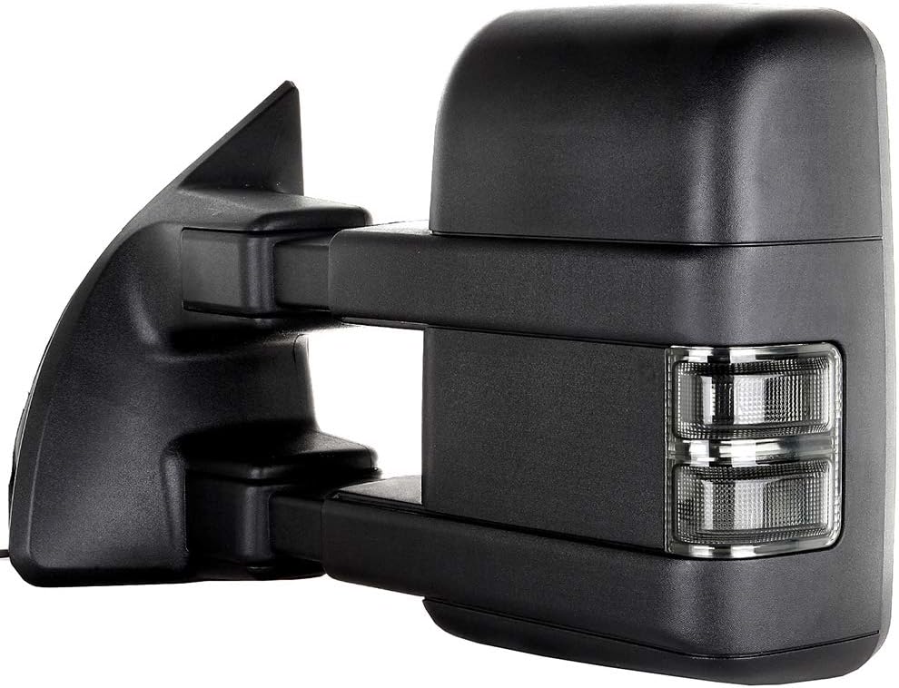 Driver Side Heated Towing Mirrors Fits 2008-2016 for Ford for F-250 for F-350 for F-450 for F-550 Super Duty, Power Adjusted View Mirror with Turn Signal Indicator