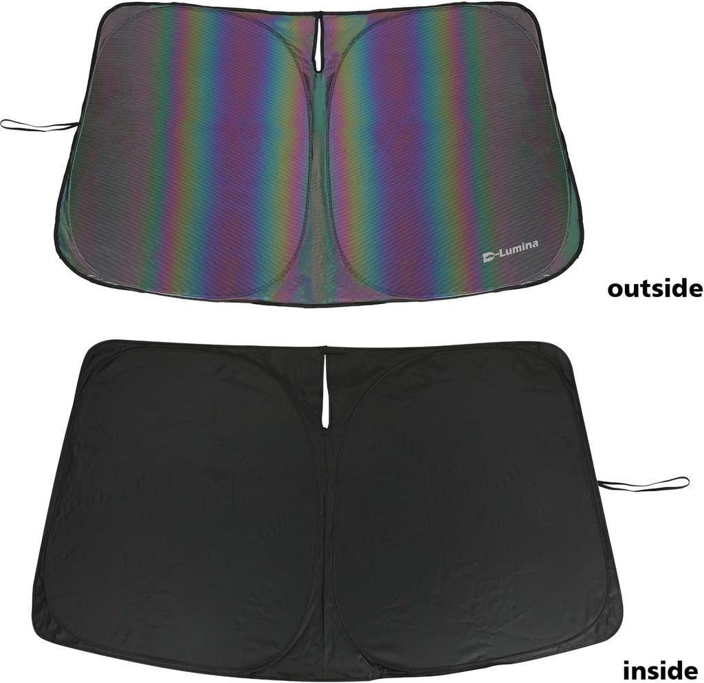 D-Lumina Windshield Sun Shades - Compatible with GMC Sierra 1500 2500 3500 2019 2020 2021 2022 2023 2024 2025 - Foldable Front Window Sun Protection, Heat Shield, Sunshade, Colourful