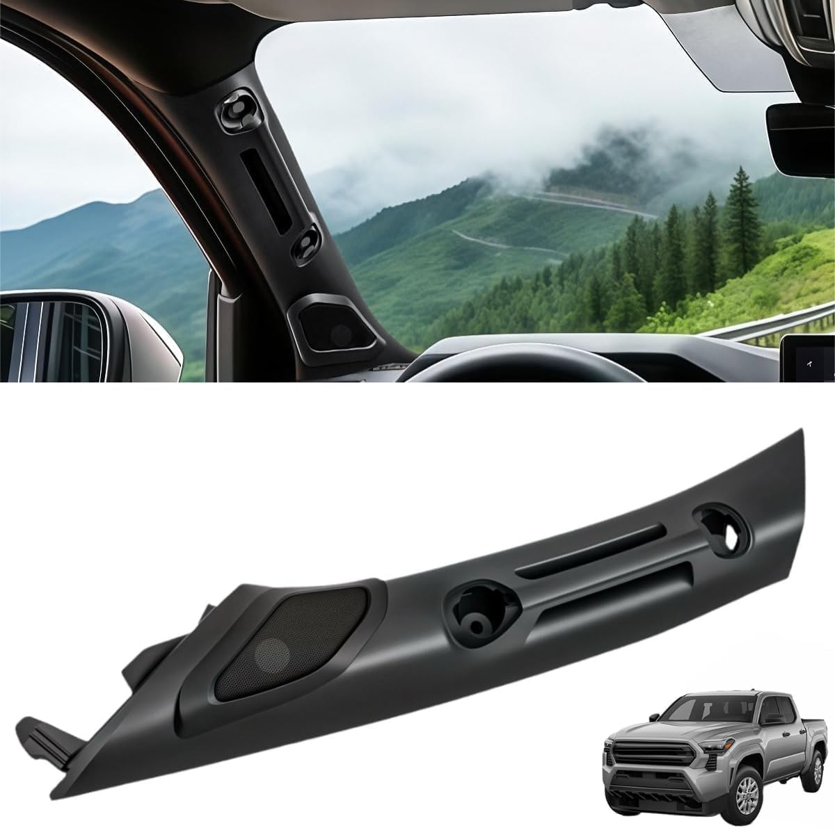 Driver Side A-Pillar Grab Handle Replacement Compatible with Toyota Tacoma 4th Gen (2024-2026), OE Match Texture, Color & Structure, Matches Passenger Side, & No Loose Motion