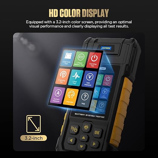 AUTOOL Car Battery Tester 12V 24V Automotive Battery Load Tester 30-2000 CCA - Image 7
