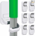 6 pack Broom Holder Wall Mount Mop Holder Broom and Mop Gripper Self Adhesive by Tinkeep