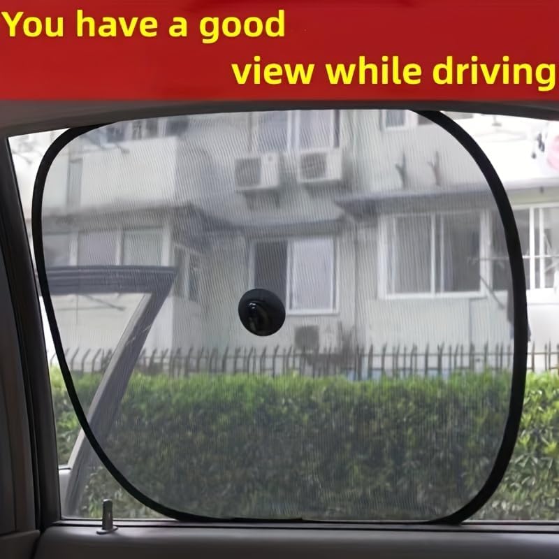 2-Pack Car Side Window Sunshade Curtains, Universal Polyamide Auto Sun Shades with Buckle Fix, Left Side Car Window Cover, 2pcs