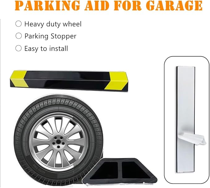 16" Heavy Duty Parking Aid for Garage, Car Parking Stopper for Garage 2 Pack - Image 5
