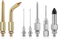 7PCS Grease Gun Needle Tips Accessories Kit Set Mini Needle Dispenser Rubber Joint Nipple Straight Nozzle Coupler Elbow Fittings Adapter Detachable Injector for Narrow Tight Small Confined Spaces