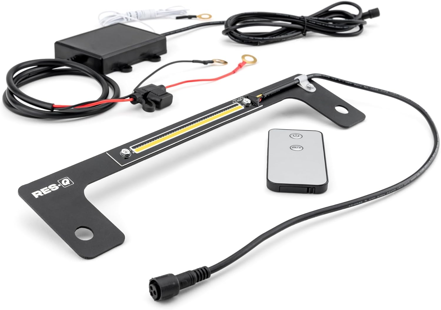 RES-Q Quadratec LED Winch Fairlead Light with Wireless Remote - White and Amber LED Winch Drum Light for Roller and Hawse Fairleads with Sealed Wiring Harness