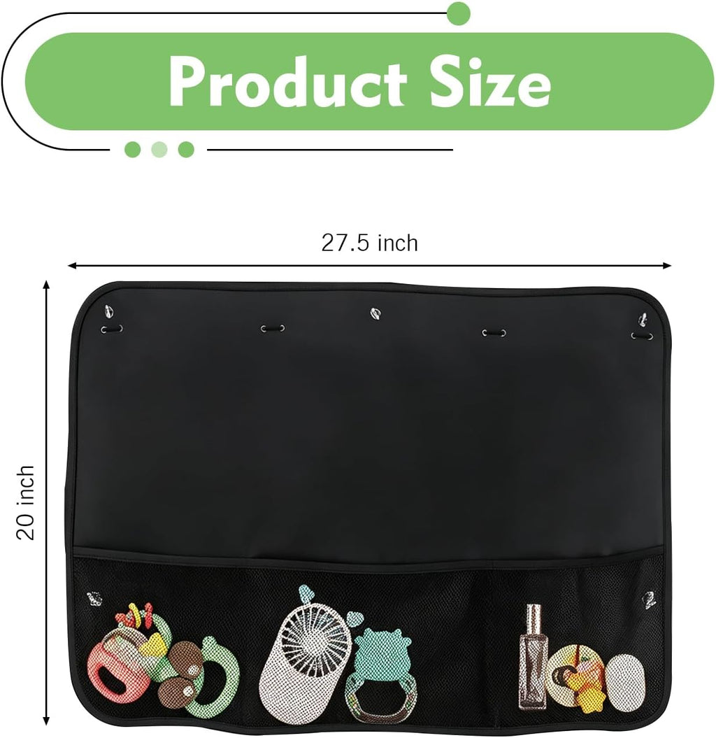 Car Sun Shade Side Window, Blackout Car Window Shades for Baby with Storage Net Pockets, Heat Insulation Privacy Sunshade with Suction Cups, Universal for Most Vehicles (Black)
