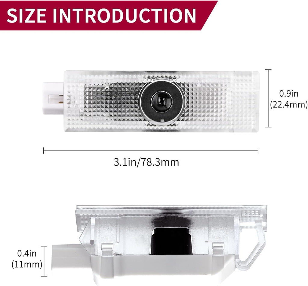 Never Fade HD Door Light Logo Projector Compatible with Stelvio Giulia Giulietta, 2Pcs 3D LED Ghost Shadow Laser Car Courtesy Step Puddle Light