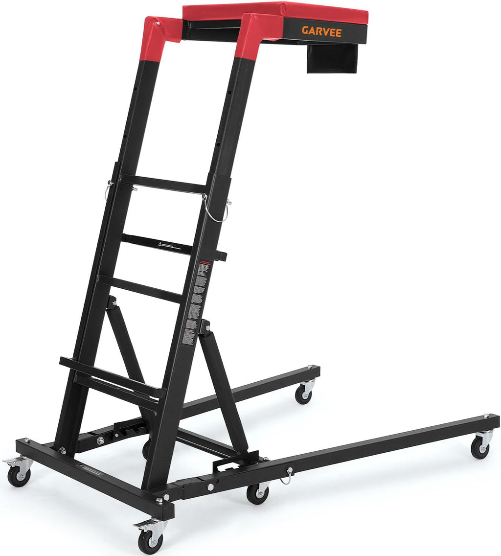 Garvee Top Side Creeper, 48 in-68 in Adjustable Height, 400 LBS Capacity, High Top Automotive Creeper with 6 Swivel Caster Wheels, Heavy Duty Foldable Creeper for Garage Shop, Black