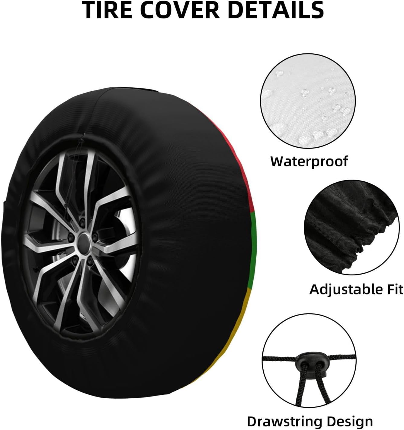 Flag of Myanmar Print Universal Spare Tire Cover for RV, Jeep | Wheel Protector Fits Rv, Trailer, Jeep, Shield Tires From Sun, Dirt And Rain For Outdoor Storage
