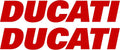 labelbike - 2 Stickers Letterings Motorcycle Tank Protection and Decoration Compatible with Ducati Racing - Dimensions 15,1 x 2,8 cm - Color Red