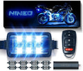 NINEO 8PCS Motorcycle RGB Led Light Kit, Multi-Color Atmosphere Underglow Lights with Memory Function and Red Brake Light, Fit for Street Glide, Road Glide, Sportster, Dyna, Softail, Iron, Touring