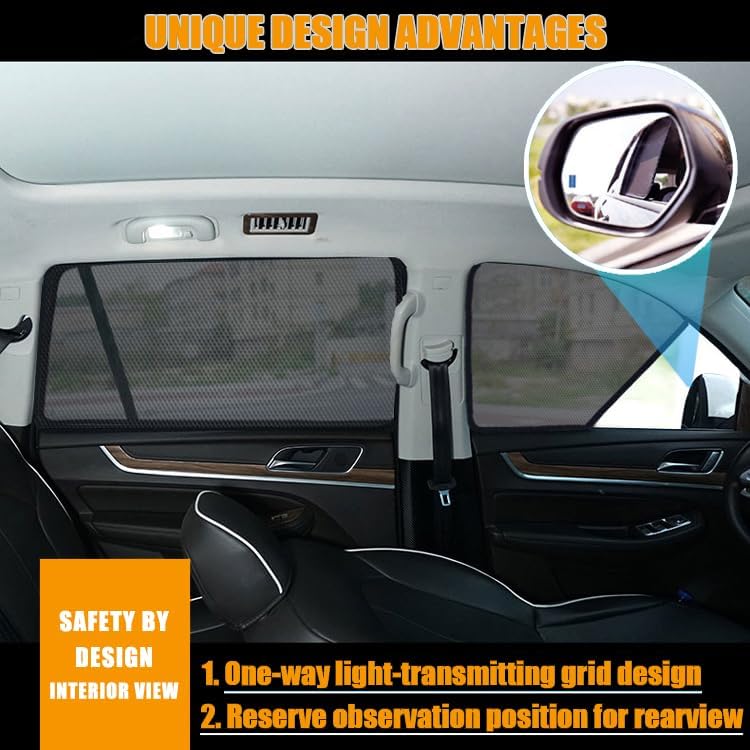 Car Window Shades for Mercedes-Benz GLS 450 2020-2026, Custom-Fit Car Window Shades for Side Windows Magnetic Car Sunshade Breathable Mesh with Privacy Protection,B/Back Door