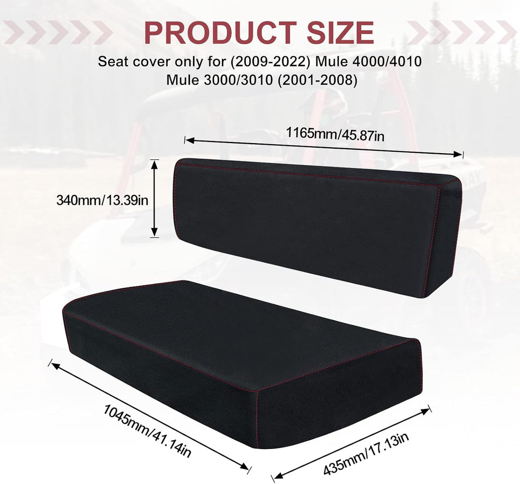 BORDAN UTV Waterproof Seat Cover for Kawasaki Mule 4000 4010 2009-2025, Heavy Duty 1680D Seat Covers for UTV Kawasaki Mule 3000 3010 2001-2008 Full Protection Outdoor (2 PCS)