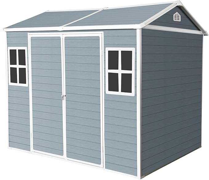 8x6 FT Outdoor Storage Shed, Resin Garden Shed - Image 7