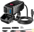 Motorcycle Dual USB Charger for Honda CRF 1100 L Africa Twin ES DCT 2024 Fast Charging Quick Disconnect SAE to USB Motorcycle Phone Charger,Red Screen