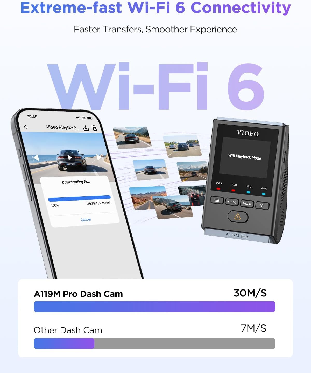 viofo a119m pro 4k hdr mini dash cam showing dimensions